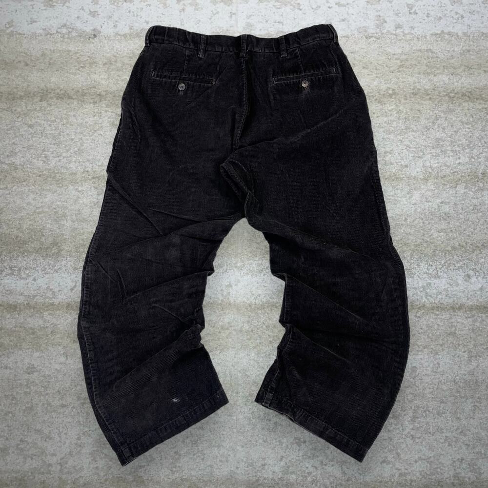 Vintage Y2K Corduroy Pants 36x29 Relaxed Fit Mocha Brown Cotton Flat Front